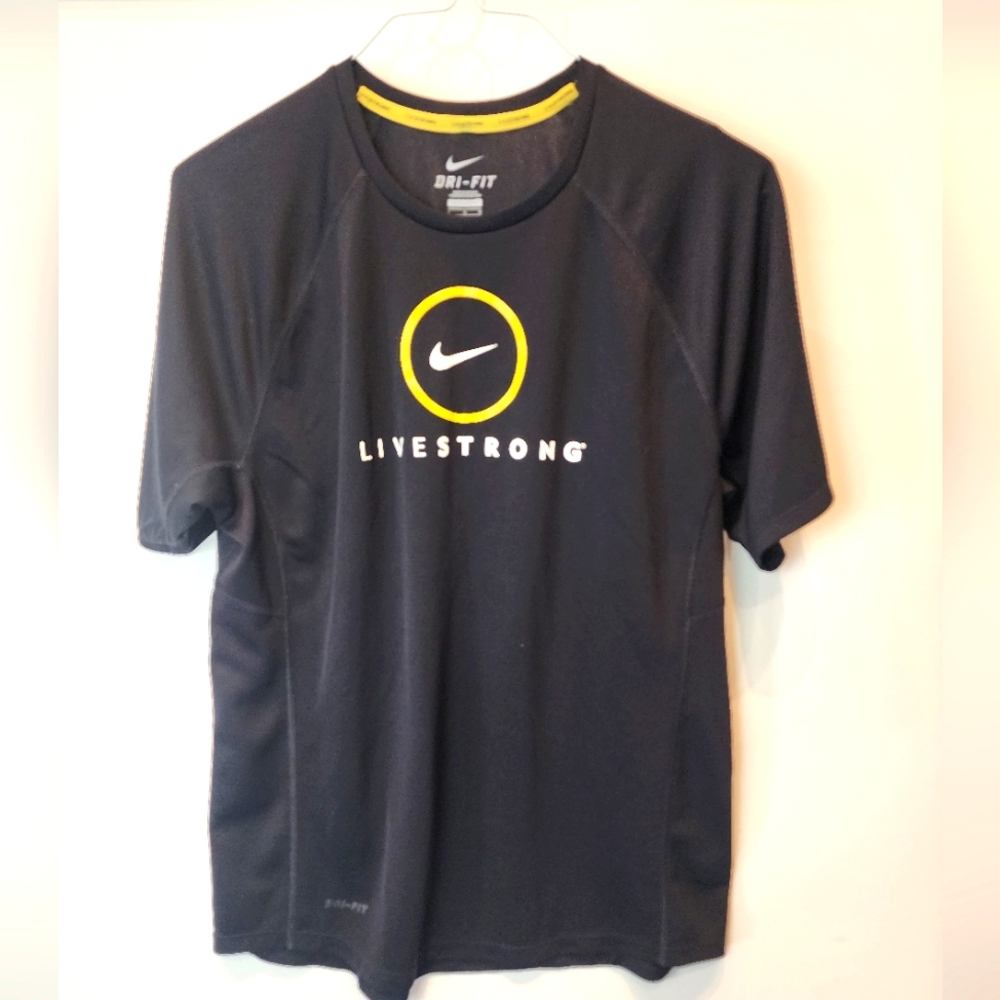 Nike Miller Live Strong Dri Fit Black Activewear T-Shirt Running Gym